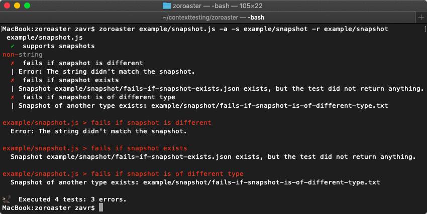 Zoroaster Snapshot Example